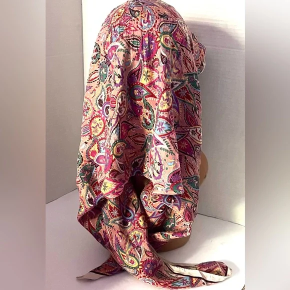 Zara Silk Paisley Square Scarf - Picture 6 of 8